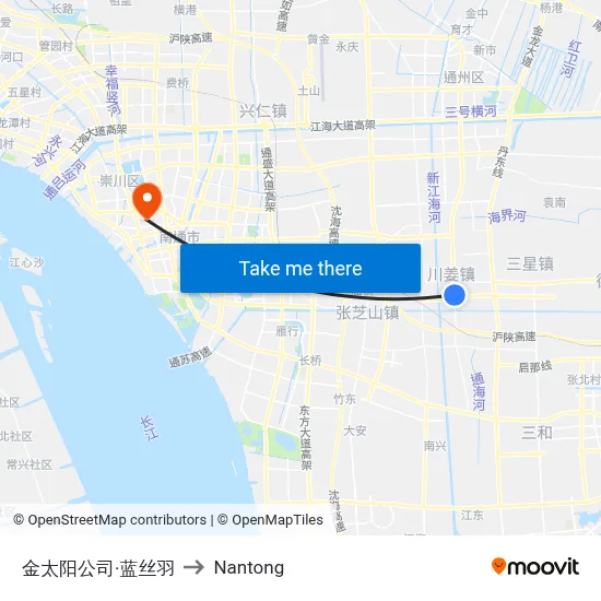Jintaiyang Company·Lansiyu to Nantong map