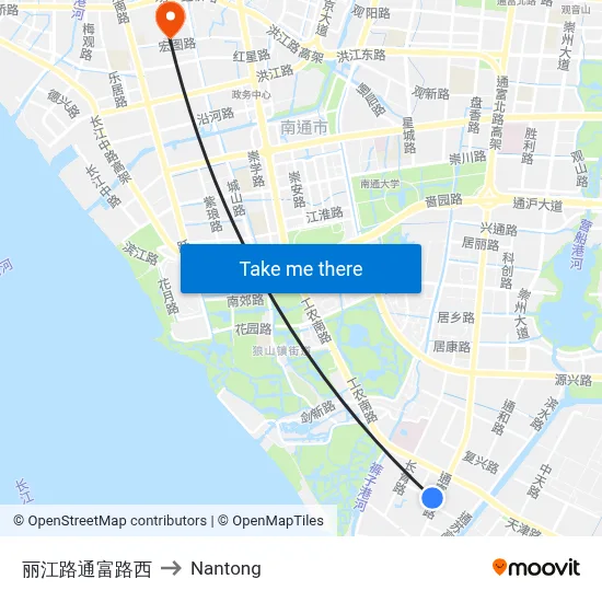 West of Tongfu Road on Lijiang Road to Nantong map