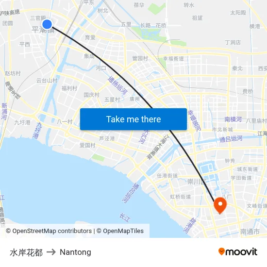 Water Bank Flower City to Nantong map