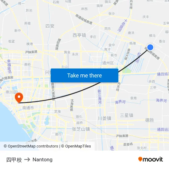 Sijia School to Nantong map