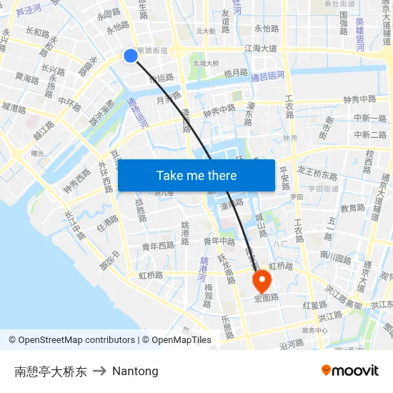 South Pavilion Bridge East to Nantong map