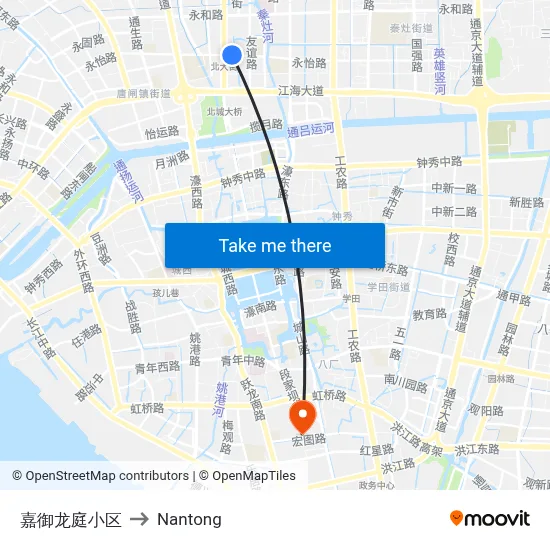 Jiayulong Court Complex to Nantong map
