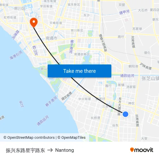 Zhenxing East Road Xingyu Road East to Nantong map