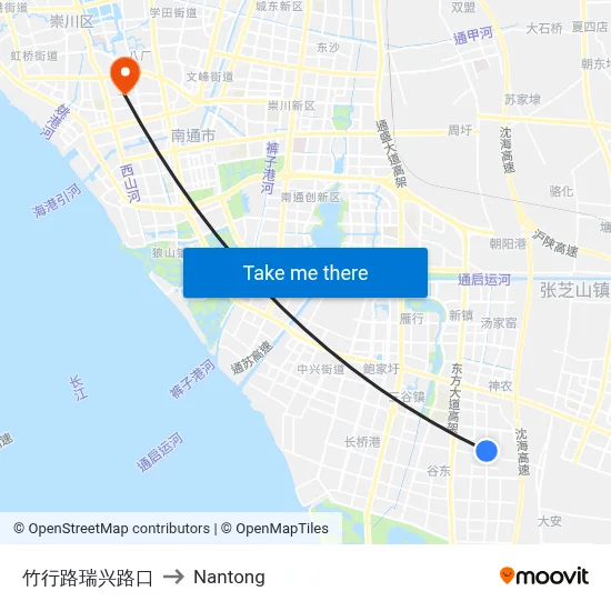 Zhuhang Road Ruixing Intersection to Nantong map