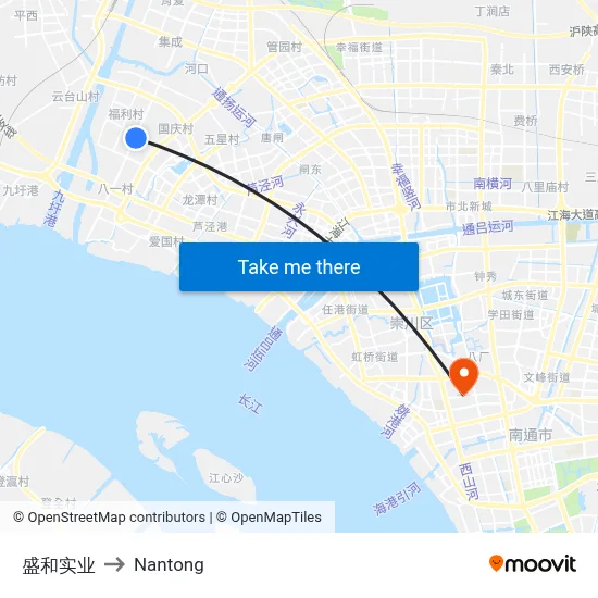 Shenghe Industry to Nantong map
