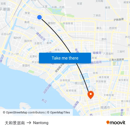 Tianhe Scenery South to Nantong map