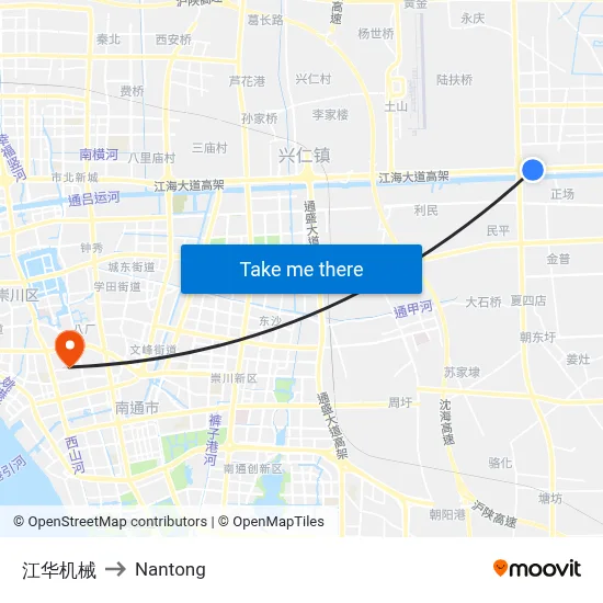 Jianghua Machinery to Nantong map