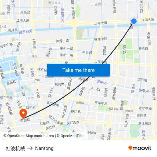 Hongbo Machinery to Nantong map
