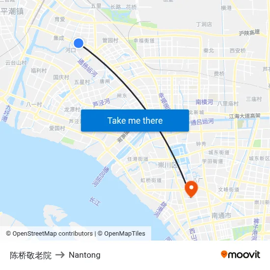 Chenqiao Elderly Home to Nantong map