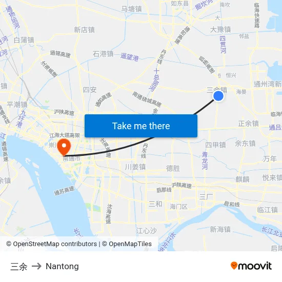 Three Surplus to Nantong map