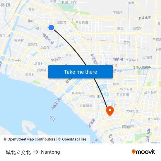 North City Overpass North to Nantong map