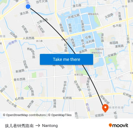 Haier Alley-Zhongxiu Road South to Nantong map