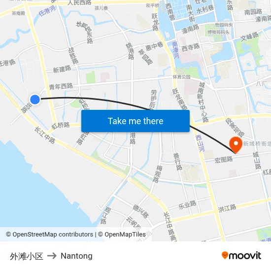 Bund Residential Area to Nantong map