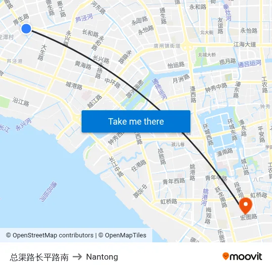 Zongqu Road Changping Road South to Nantong map