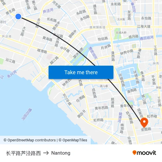 Changping Road Lujing Road West to Nantong map