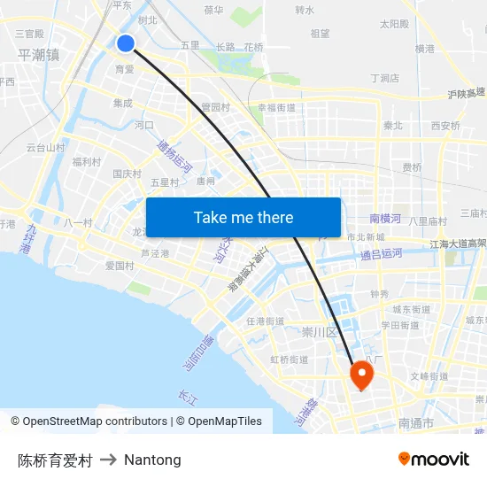 Chenqiao Yuai Village to Nantong map