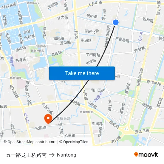 May 1st Road & Longwang Bridge South to Nantong map