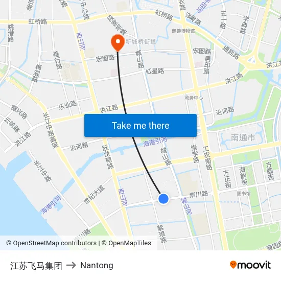 Jiangsu Feima Group to Nantong map