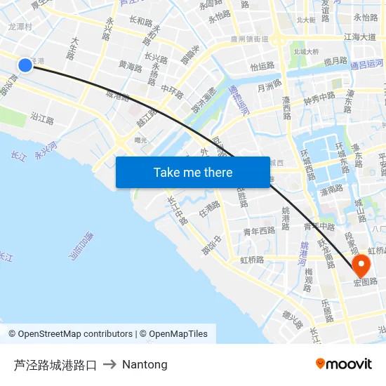 Lujing Road-Chenggang Road Intersection to Nantong map