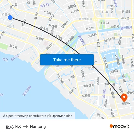 Longxing Residential Complex to Nantong map