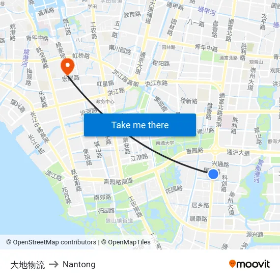 Dadi Logistics to Nantong map