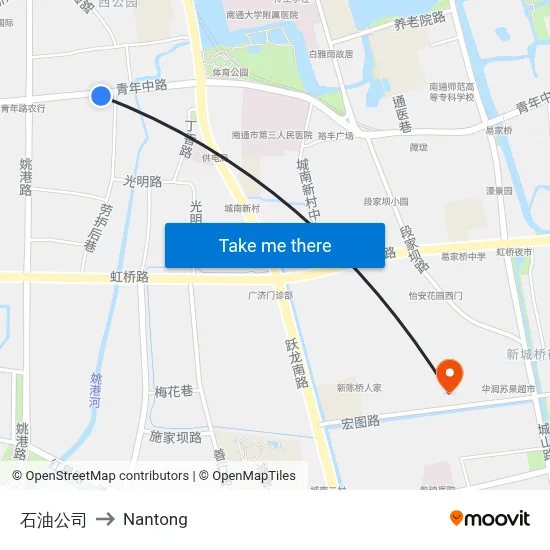 Petroleum Company to Nantong map