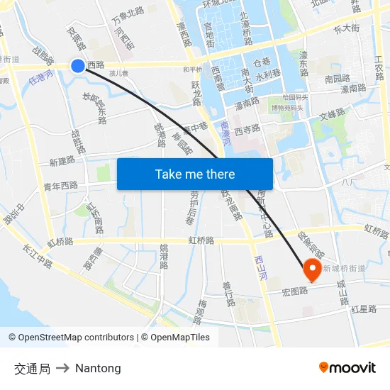 Transportation Bureau to Nantong map