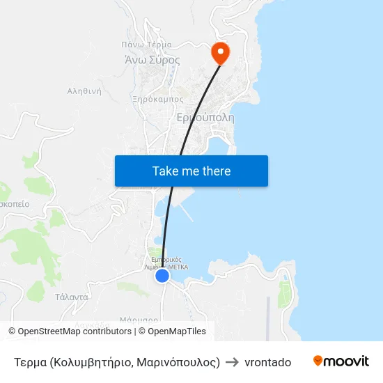 Τερμα (Κολυμβητήριο, Μαρινόπουλος) to vrontado map