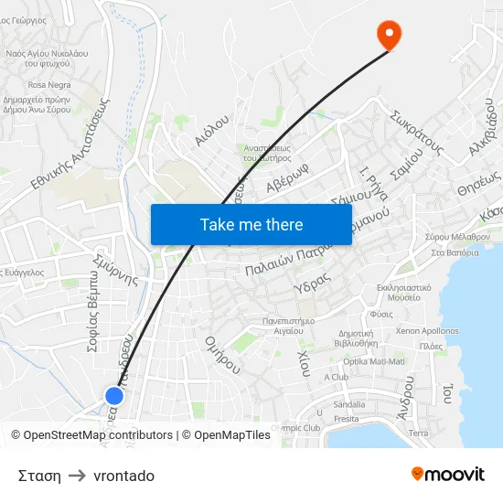 Σταση to vrontado map