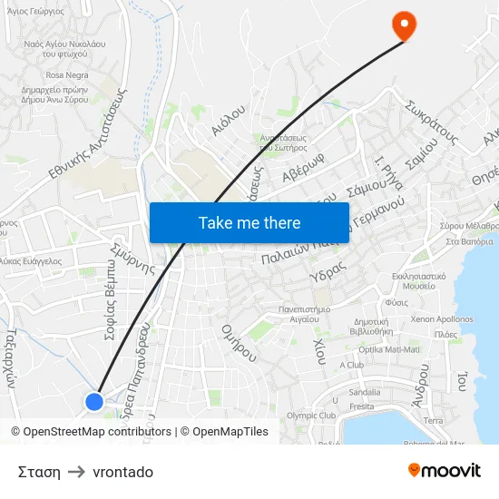 Σταση to vrontado map