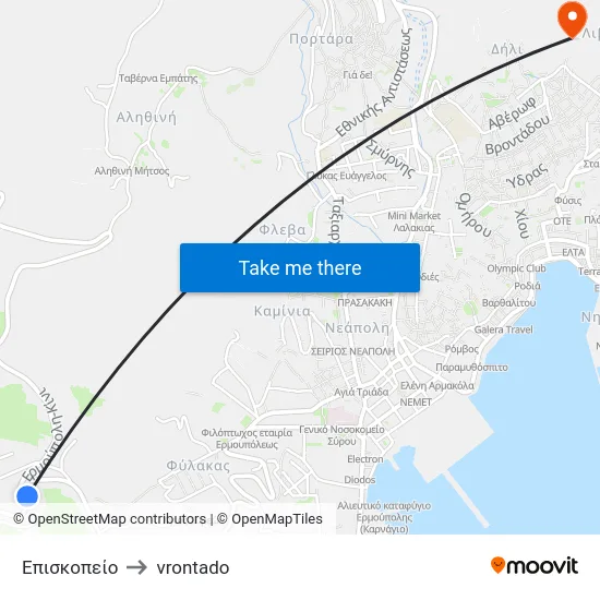 Επισκοπείο to vrontado map