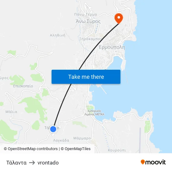 Τάλαντα to vrontado map