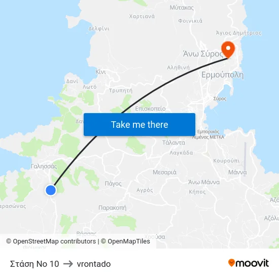 Στάση Νο 10 to vrontado map