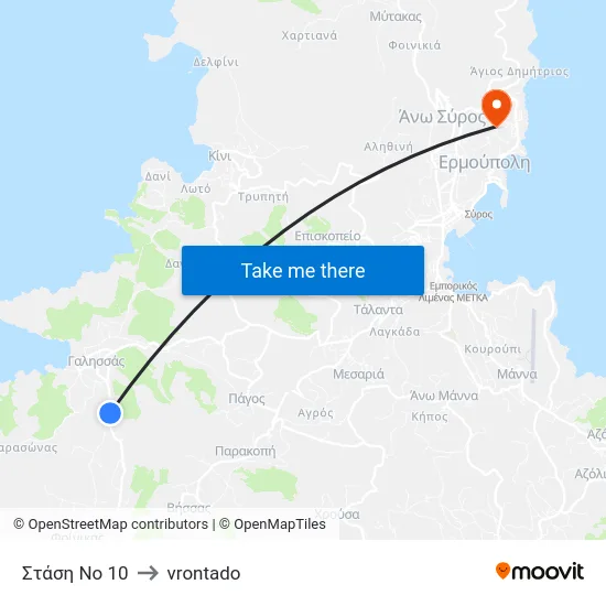 Στάση Νο 10 to vrontado map