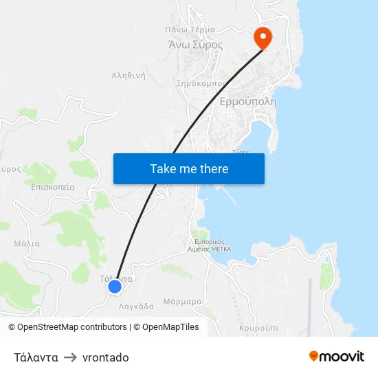 Τάλαντα to vrontado map