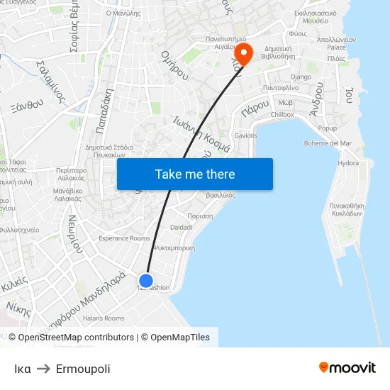 IKA to Ermoupoli map