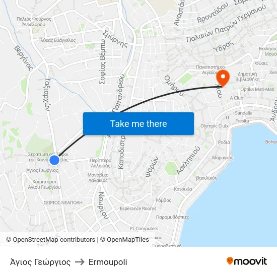 Άγιος Γεώργιος to Ermoupoli map