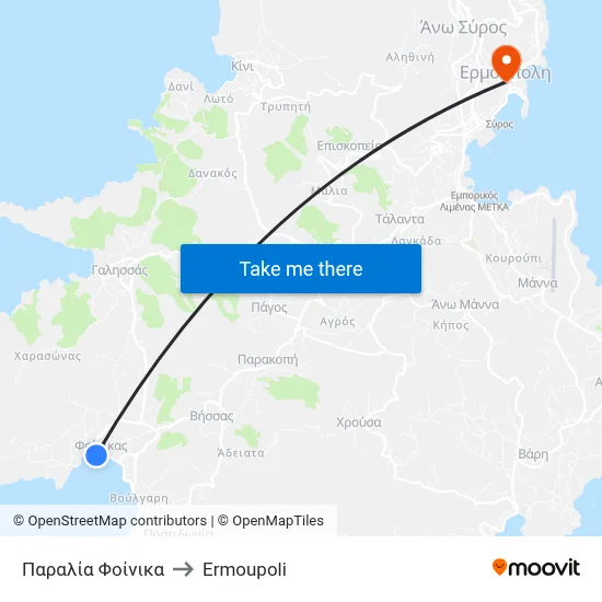 Παραλία Φοίνικα to Ermoupoli map
