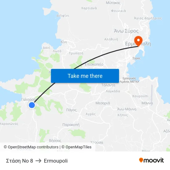 Στάση Νο 8 to Ermoupoli map