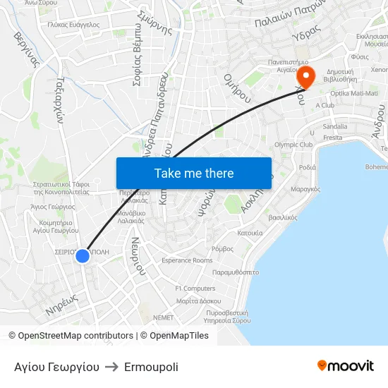 Αγίου Γεωργίου to Ermoupoli map