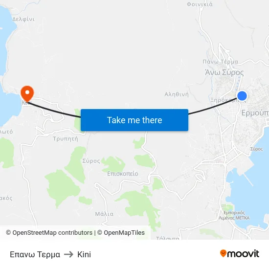 Επανω Τερμα to Kini map