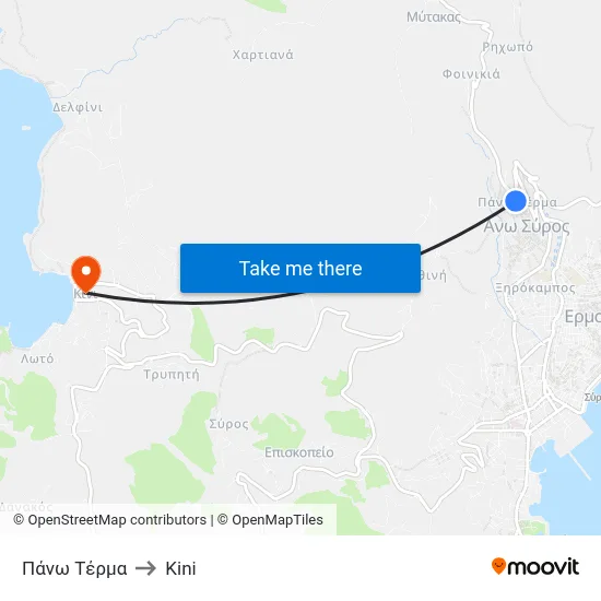 Πάνω Τέρμα to Kini map