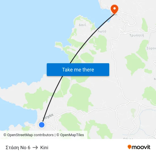 Στάση Νο 6 to Kini map