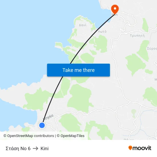 Στάση Νο 6 to Kini map