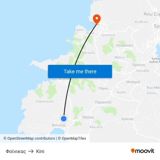 Φοίνικας to Kini map