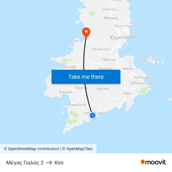 Μέγας Γιαλός 2 to Kini map