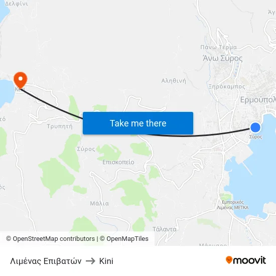 Λιμένας Επιβατών to Kini map