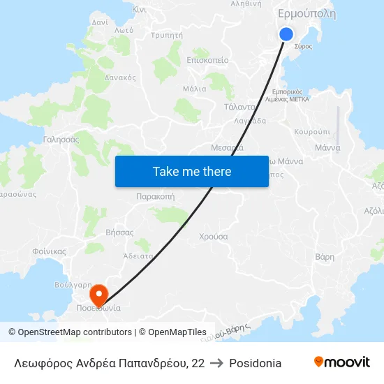 Λεωφόρος Ανδρέα Παπανδρέου, 22 to Posidonia map