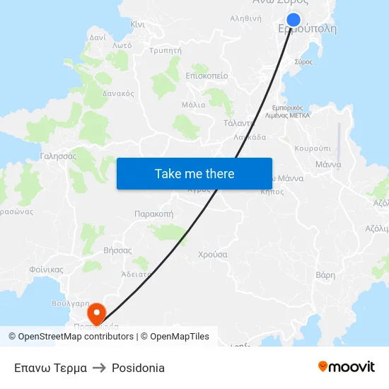 Επανω Τερμα to Posidonia map