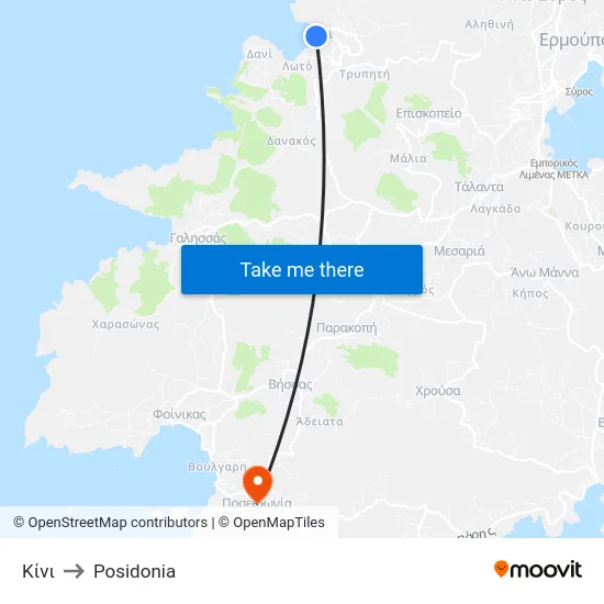 Κίνι to Posidonia map